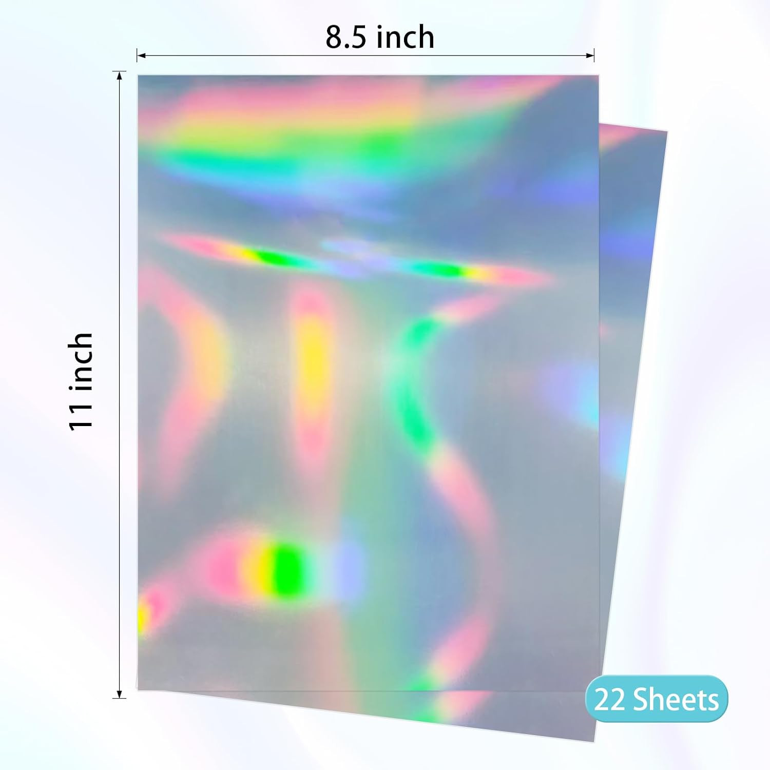 Printable Holographic Silver Sticker Paper, Laser & Inkjet Printable 8.5 x 11 In