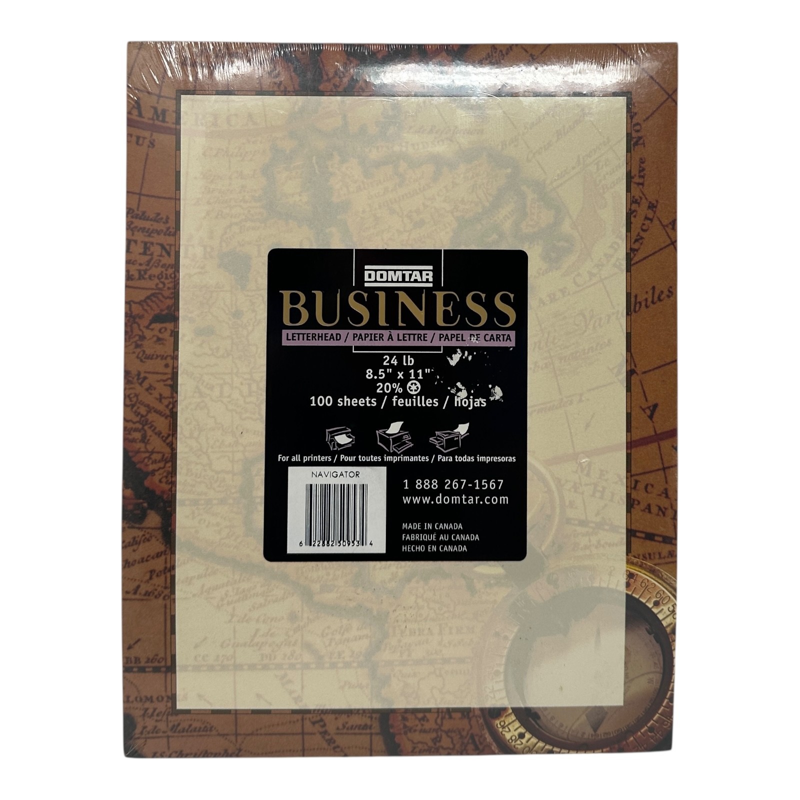 DomTar Business Letterhead Navigator Compass 100 Count Printer Paper 24 lb