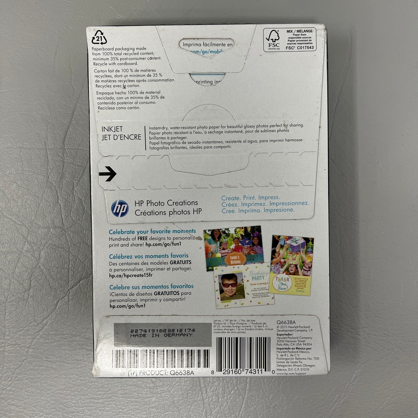 HP Advanced Photo Paper 4 x 6 Glossy Works with all Inkjet Printers 100 Sheets