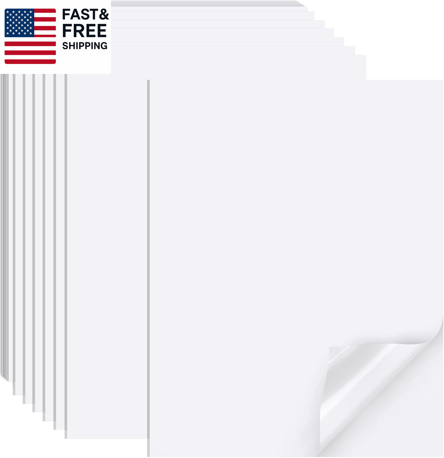 Printable Sticker Paper for Inkjet Printer, 40 Sheets 8.5″X11” Matte St