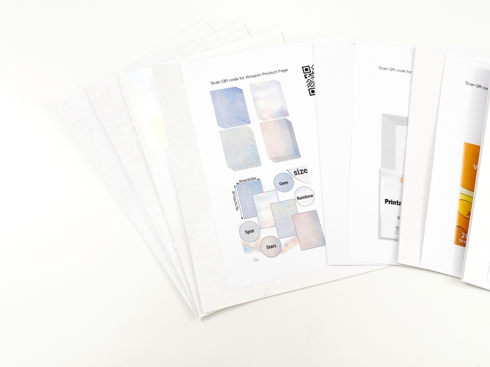 Sticker Printer Paper + Sparkling Cold Lamination Sampler Set 21 Sheets