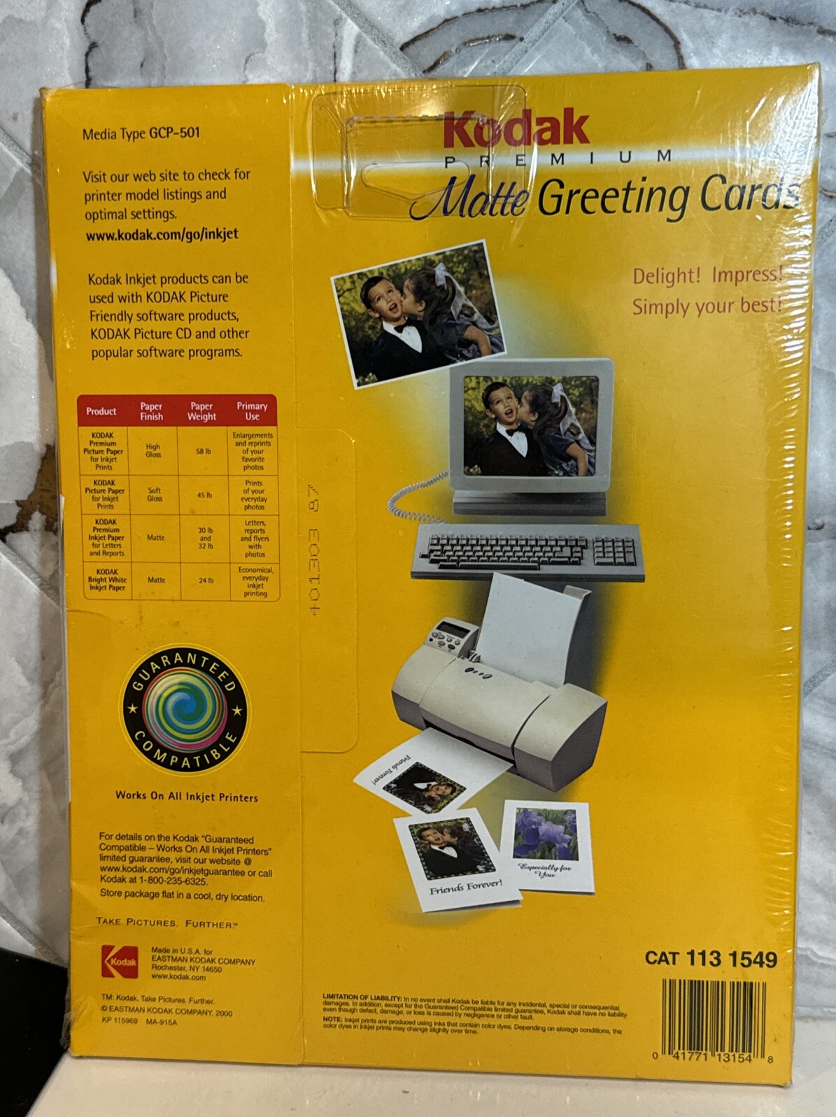 Kodak Premium Matte Greeting Cards 20 Cards and Envelope New and Sealed