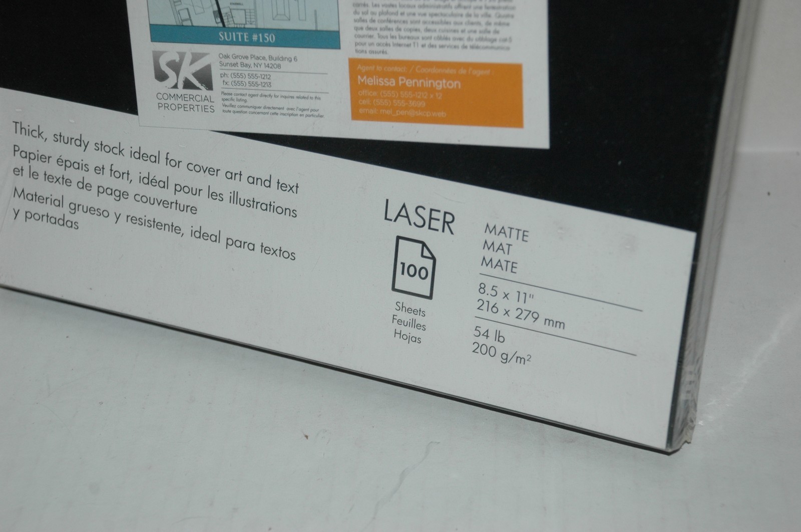 Hp Laser Matte Paper 100 Q6549A Sealed 8.5×11 (GRY2)