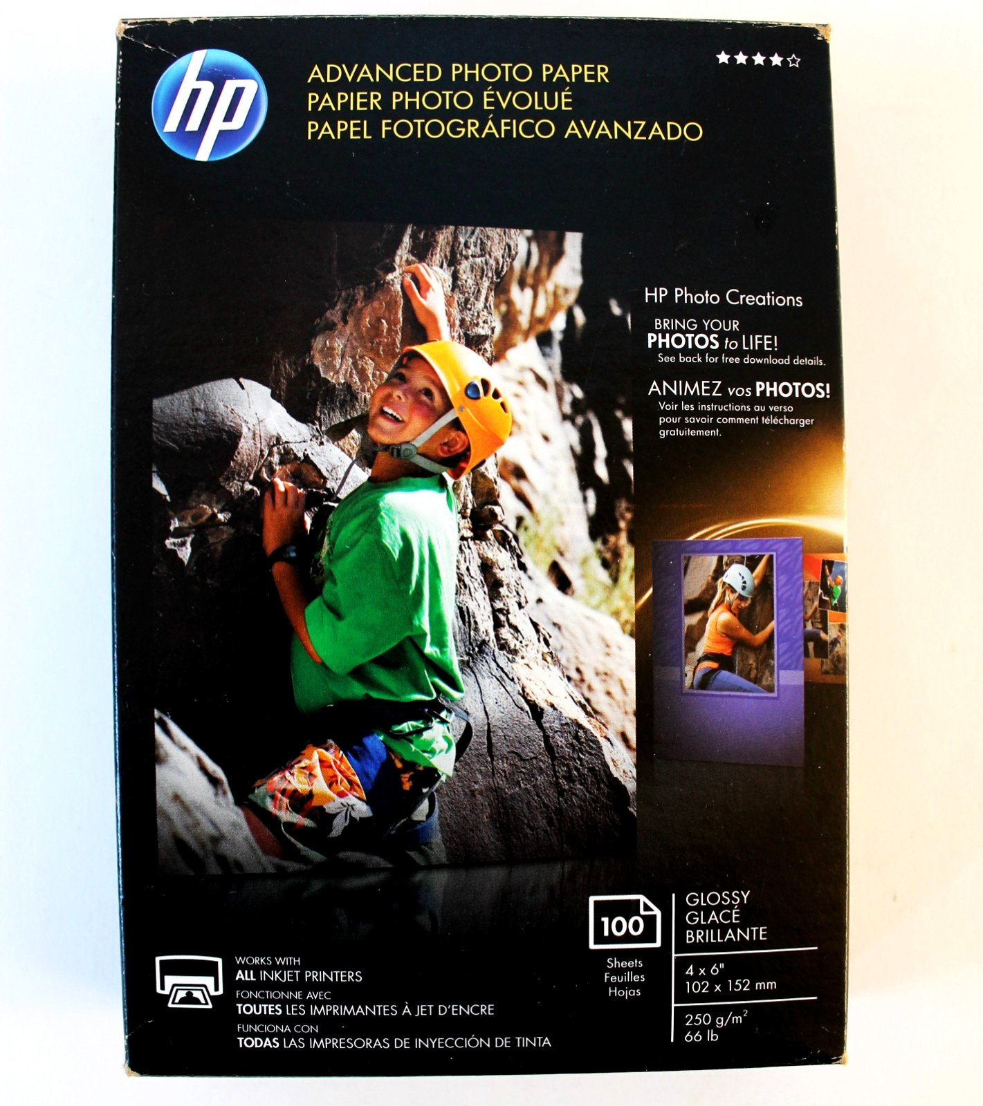 HP Advanced Photo Paper 4×6 Glossy Q6638A Inkjet 100 Sheet New Open Box
