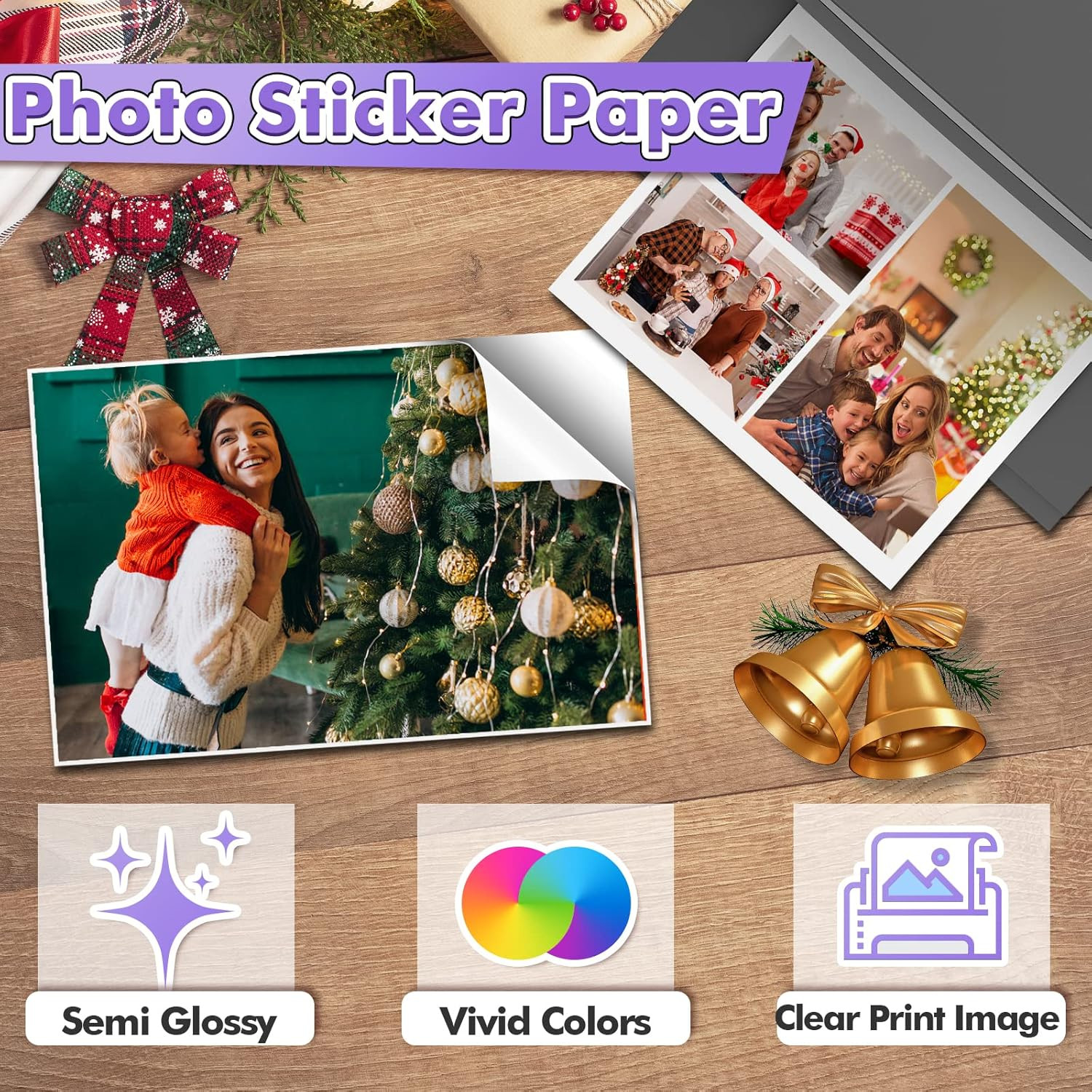 Koala Semi Glossy Sticker Paper for Inkjet & Laser Printer – 100 Sheets 8.5 X 11