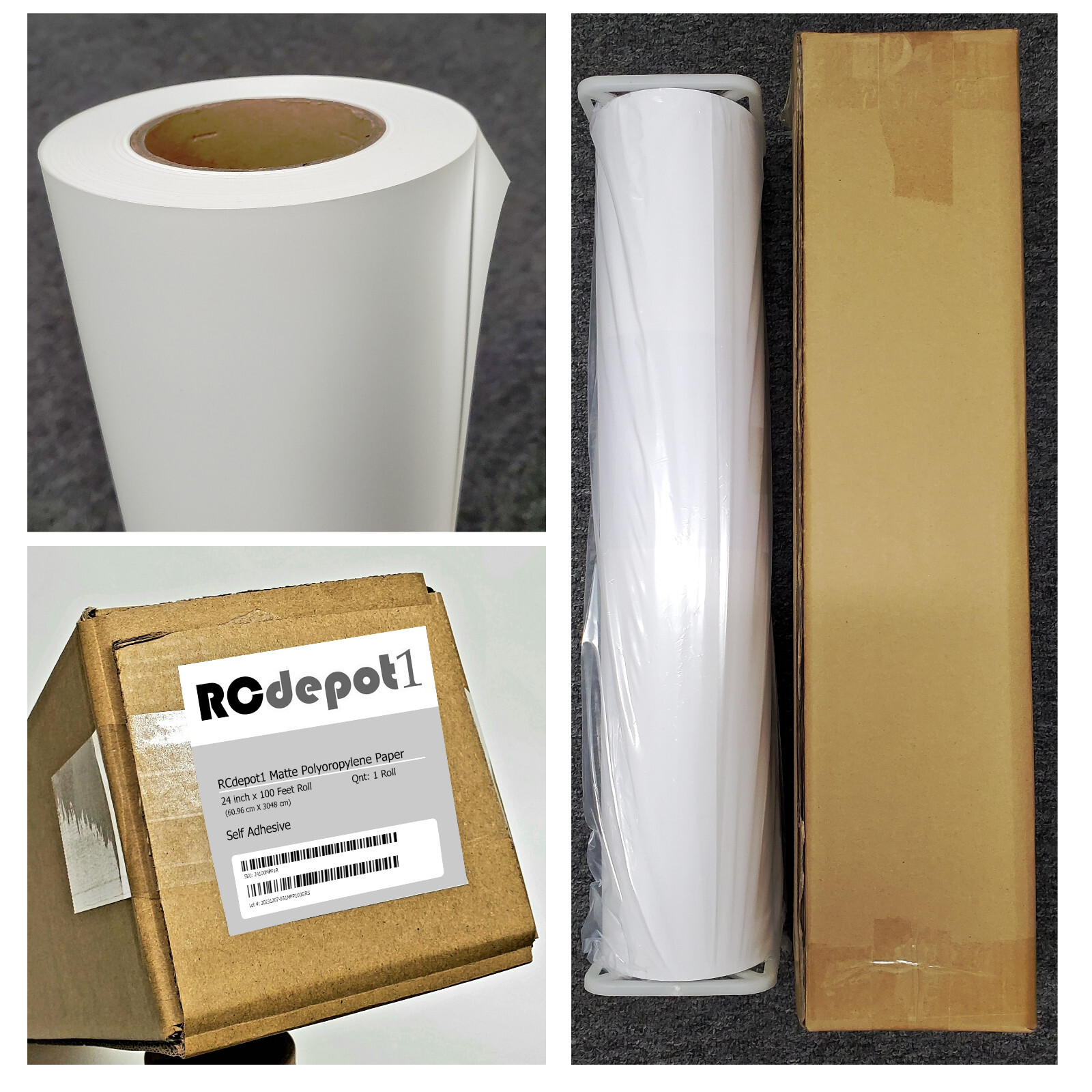 24″ x 100′ Polypropylene Banner roll poly Vinyl poster signs self adhesive film