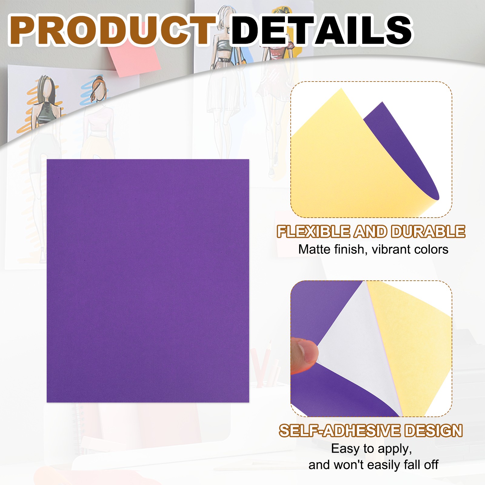30 Sheets Printable Self Adhesive Sticker Paper for Inkjet Printer Purple