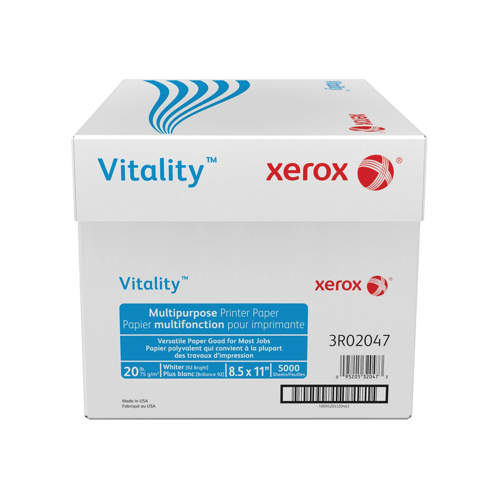 Xerox Vitality Multipurpose Paper, Letter, 92 Brightness, 20 Lb, 10-Ream