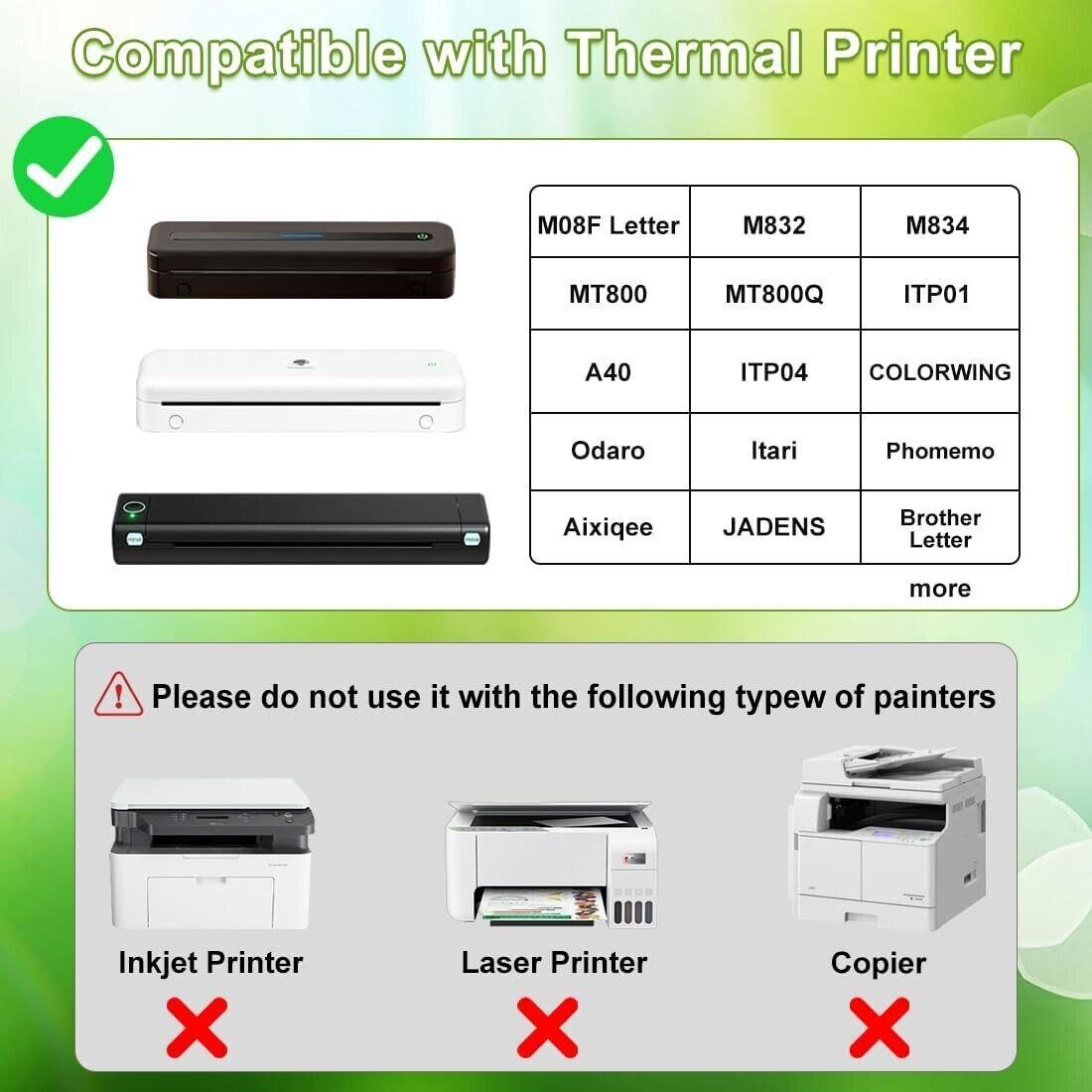 2 RollsThermal Printer Paper 8.5″ x 11″ US Letter Size Quick-Dry Thermal Paper