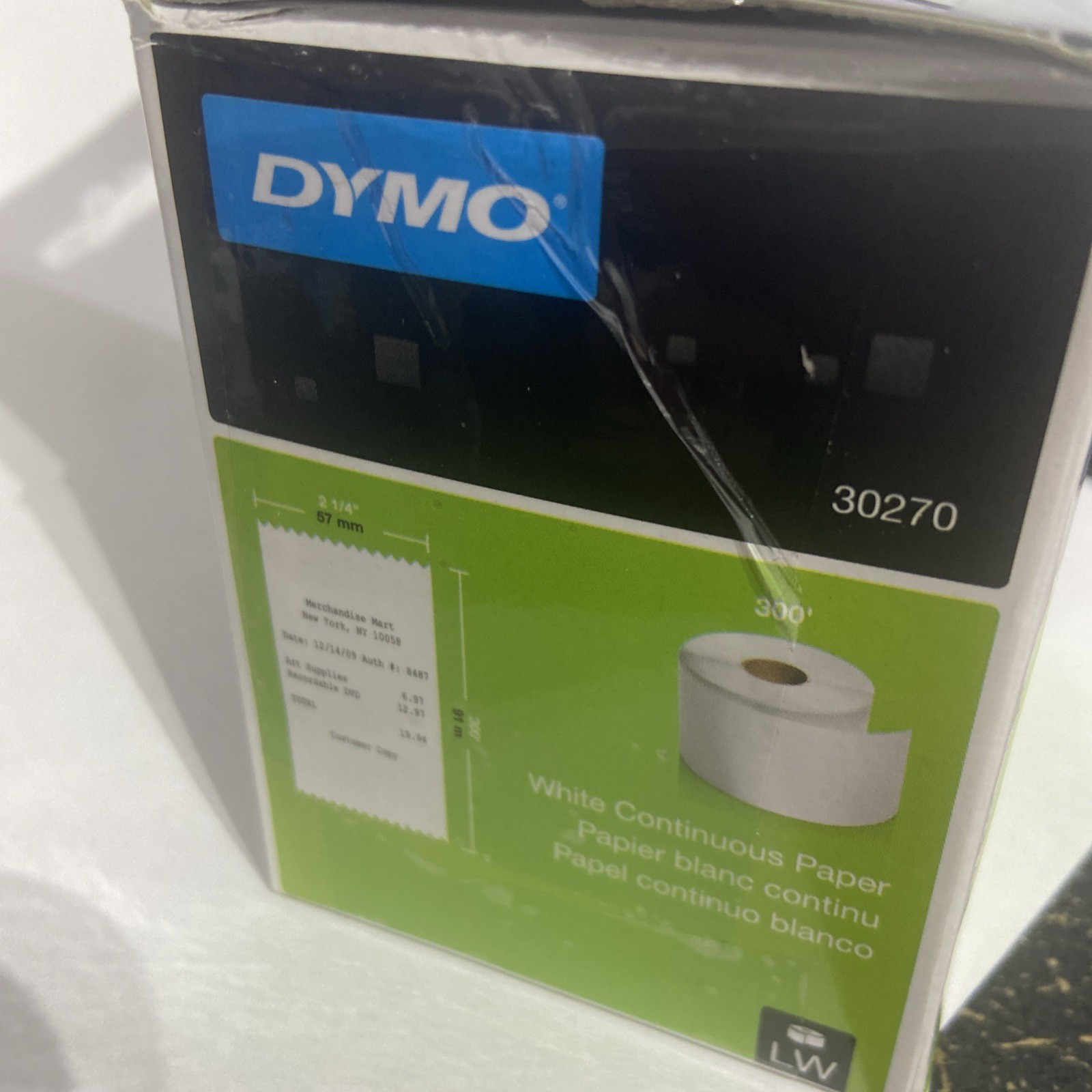 DYMO LabelWriter Continuous-Roll Receipt Paper 2-1/4″ x 300 White 30270