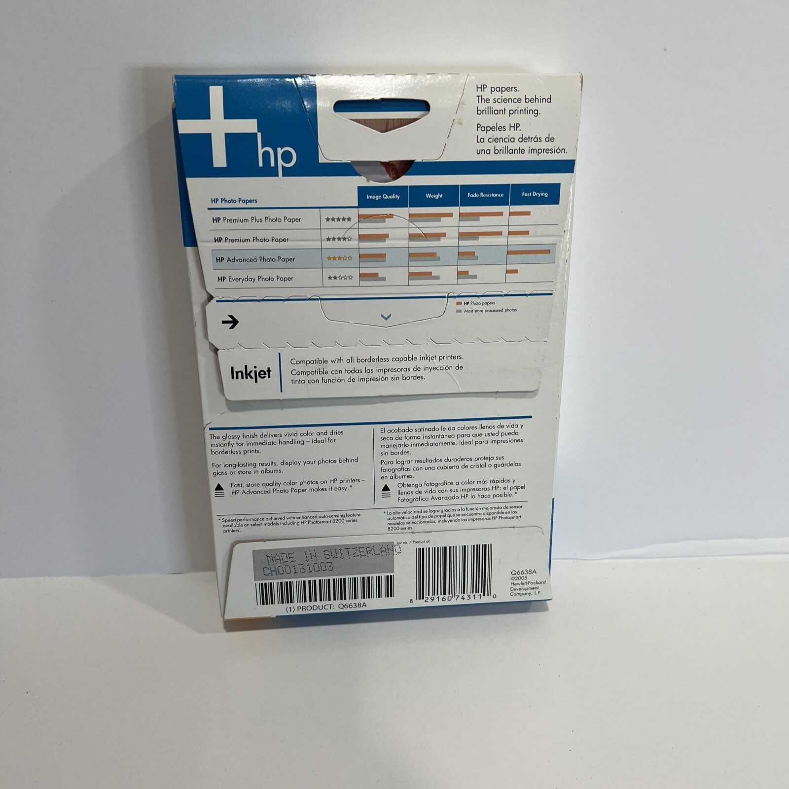 NIP HP Advanced Glossy Photo Paper 100 Sheets 4X6 (Q6638A) NOS Bin 8