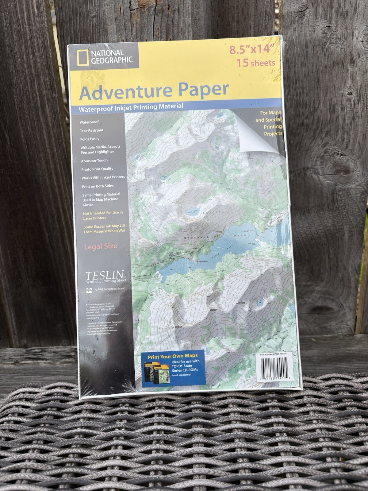 National Geographic Adventure Paper Waterproof Inkjet 8.5” x 14” 15 Sheets Flaw