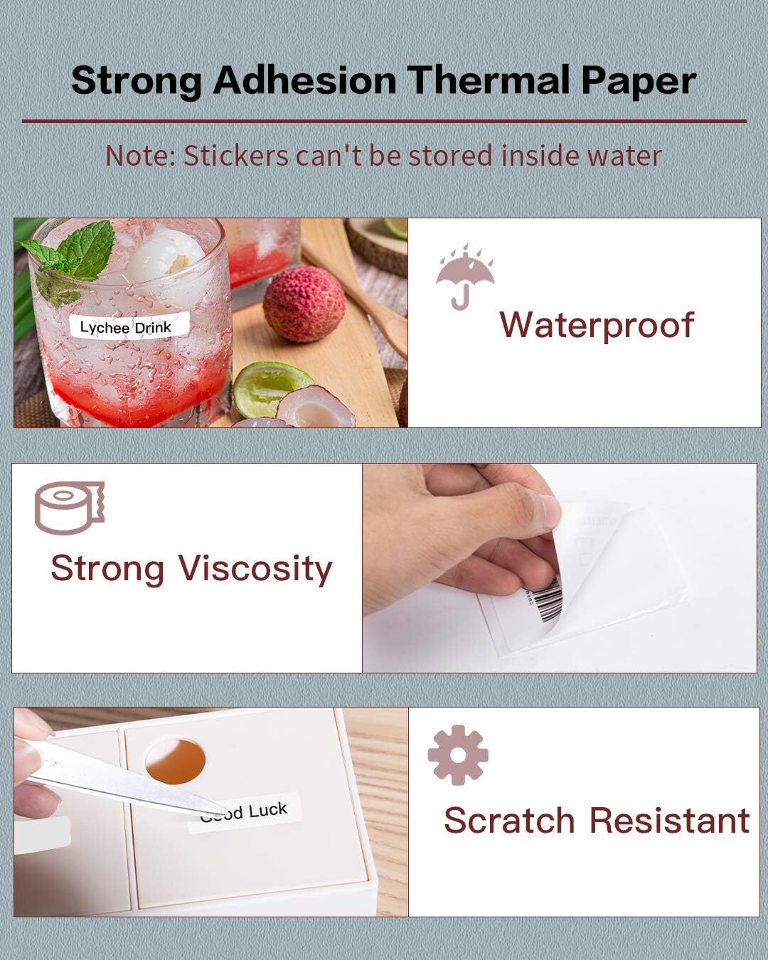 50mm Sticker Label Self-Adhesive Thermal Paper for Phomemo M110/M200 Printer