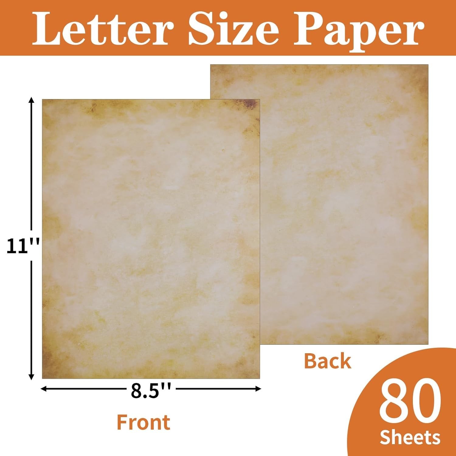Authentic Antique Paper Set: 80 Sheets of 8.5″ x 11″ Vintage Writing Perfection