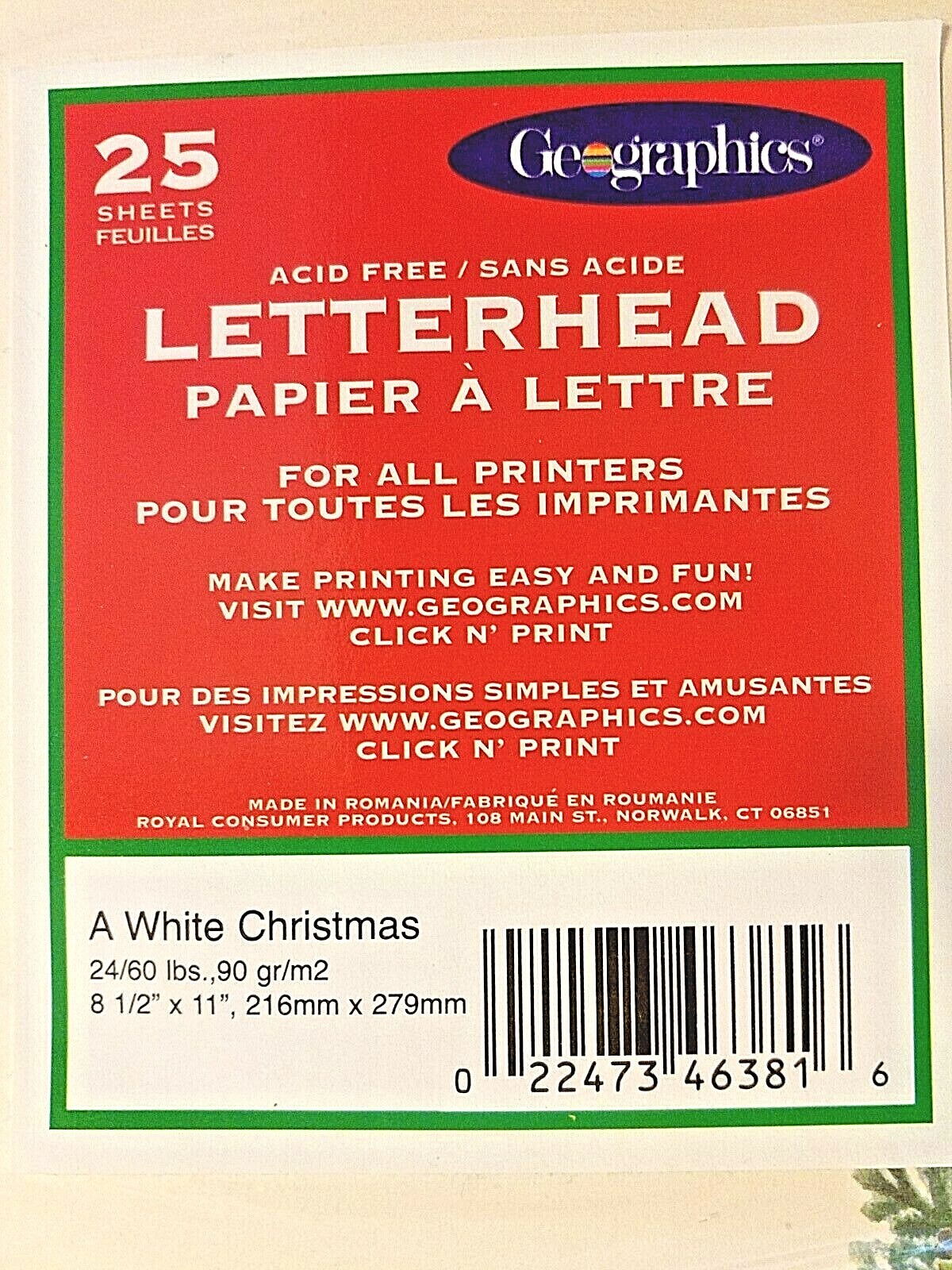 SANTA CLAUS Letter 8.5×11″ Computer Paper 14 sheets in open pkg Toys Snow