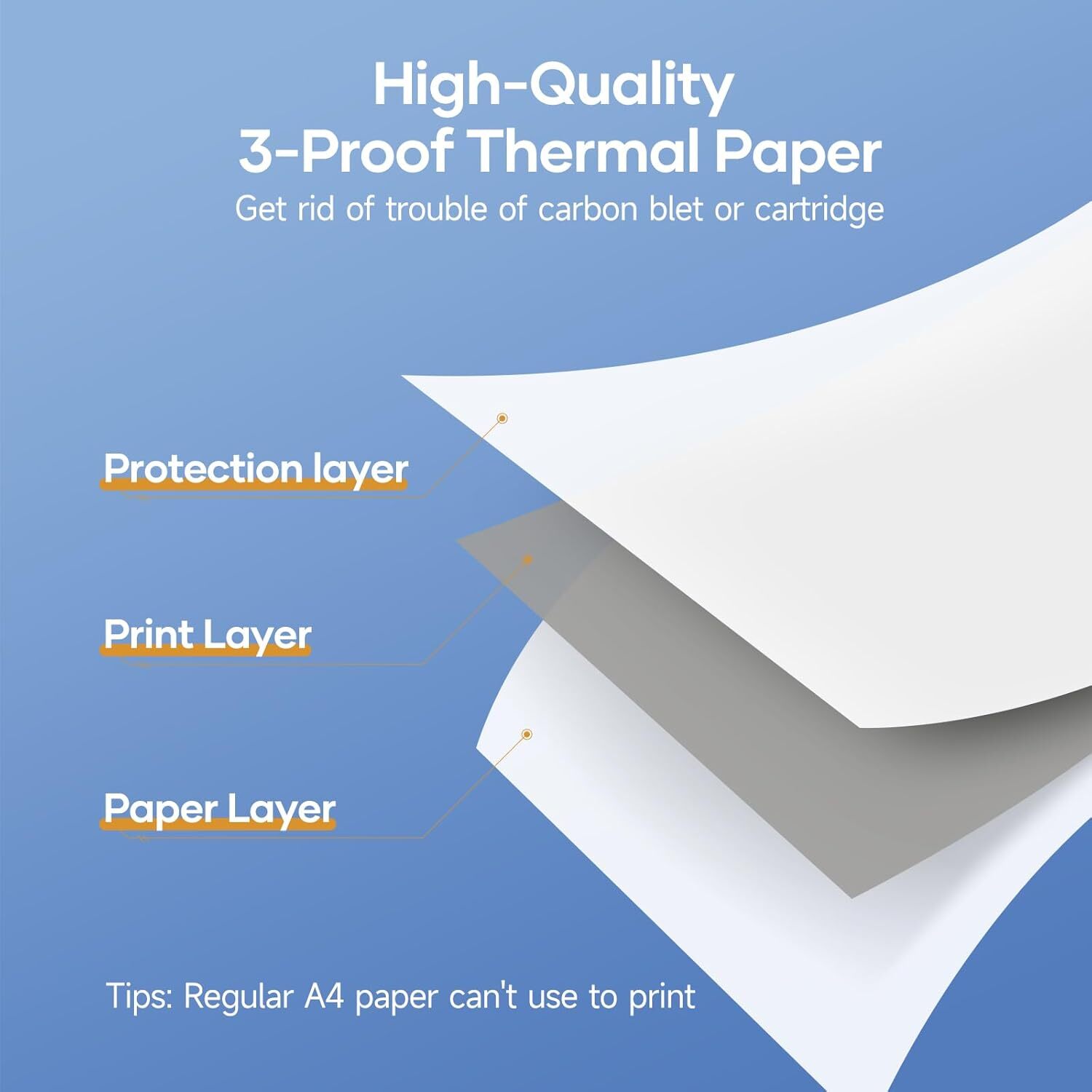 100Sheets Thermal Printer Paper 8.5 X 11″ US Letter Size Thermal Paper For M08F