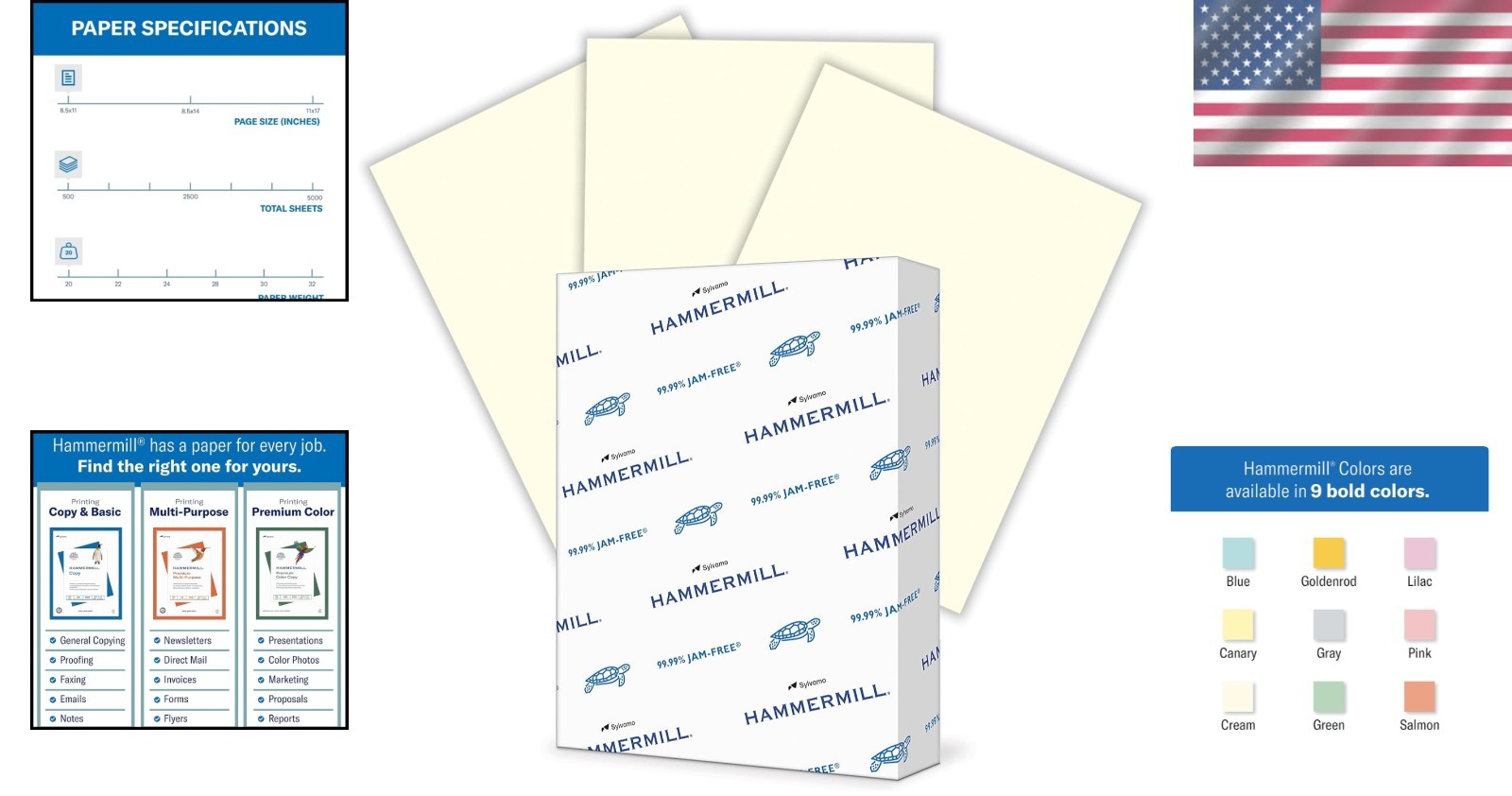 High Opacity 20 lb Cream Copy Paper, 1 Ream of 500 Sheets, Perfect for Printing
