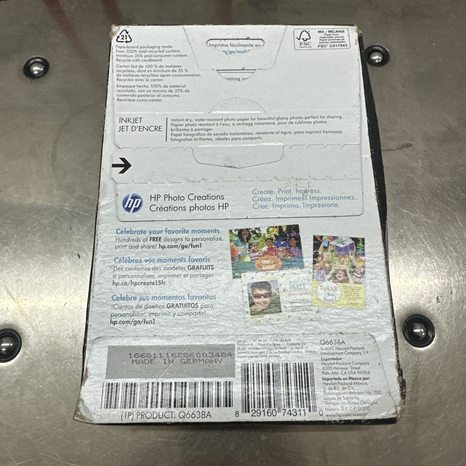 HP Advanced Glossy Inkjet Photo Paper 100 Sheets 4 x 6″