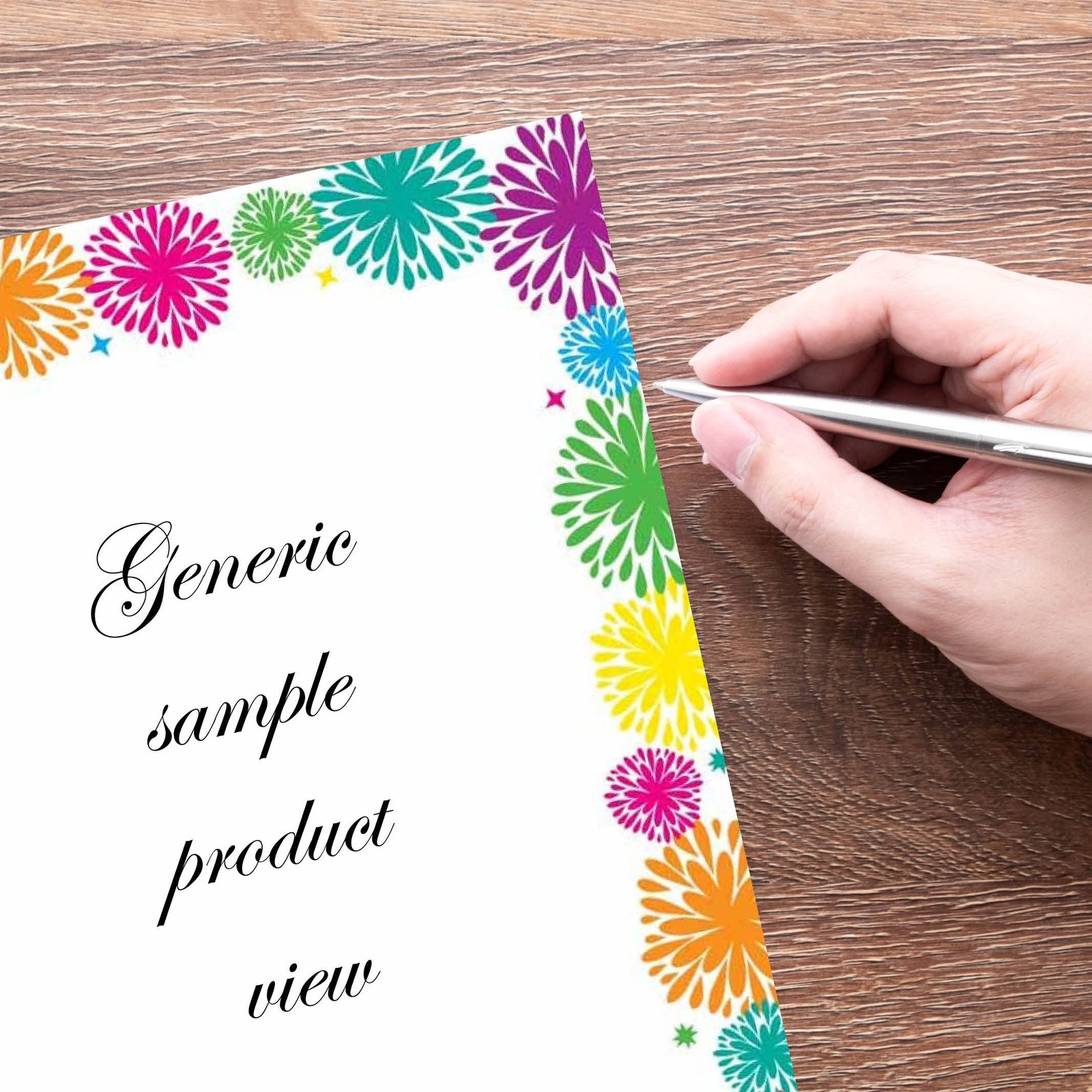 100 PCS Fanciful Fireworks Letterhead Laser & Inkjet Printer Paper Sheets