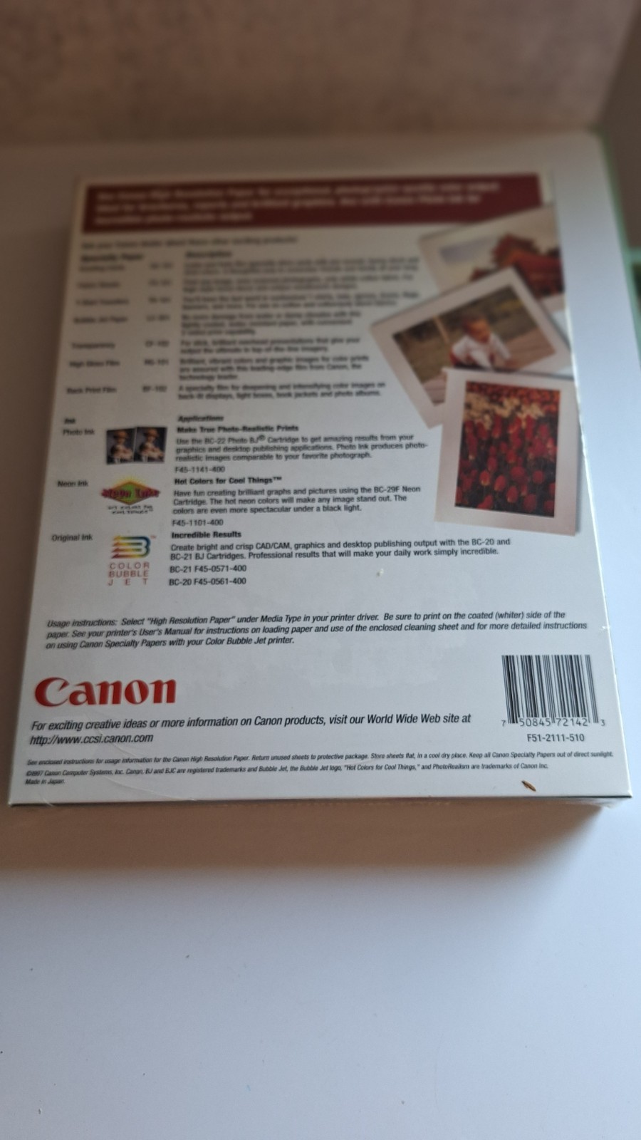 Canon HR-101 High Resolution Paper 8.5×11 200 Sheets Vintage Inkjet Photo Paper