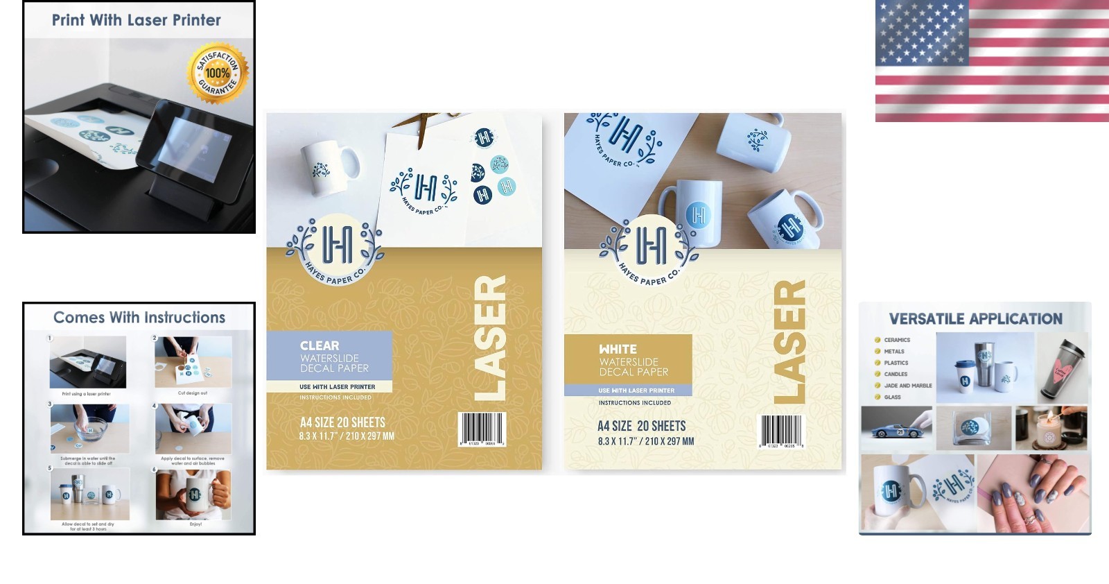 Versatile A4 Waterslide Decal Sheets Bundle – Perfect for Crafts and Home Gifts
