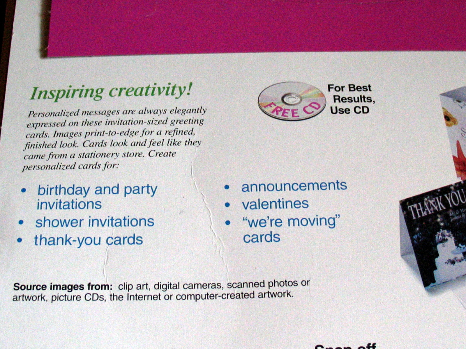 3M Textured Greeting Cards print edge to edge with envelopes