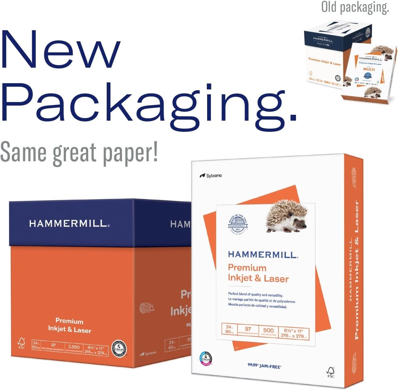 24 lb Printer Paper – 8.5×11 Inches, 500 Sheets, 97 Bright, Made in USA