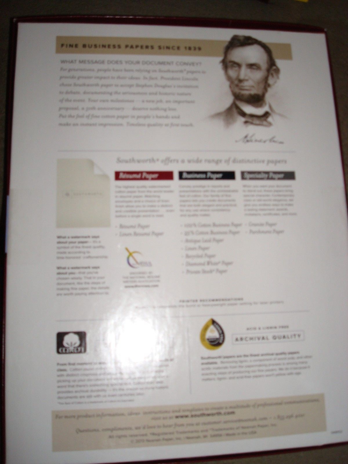 SOUTHWORTH LINEN RESUME PAPER ALMOND 32 LB