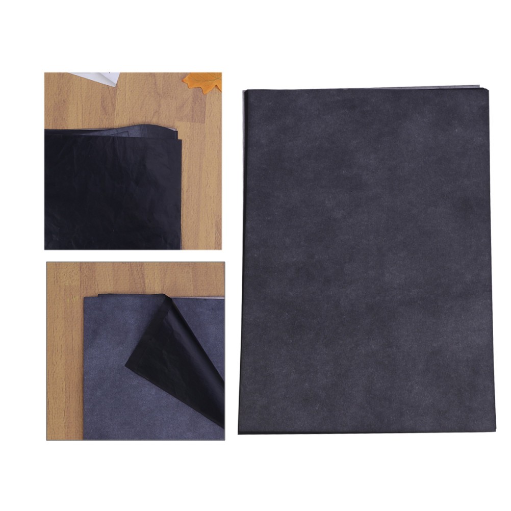 100pcs Graphite Transfer Paper Tracing Carbon Coated Paper for Painting Black