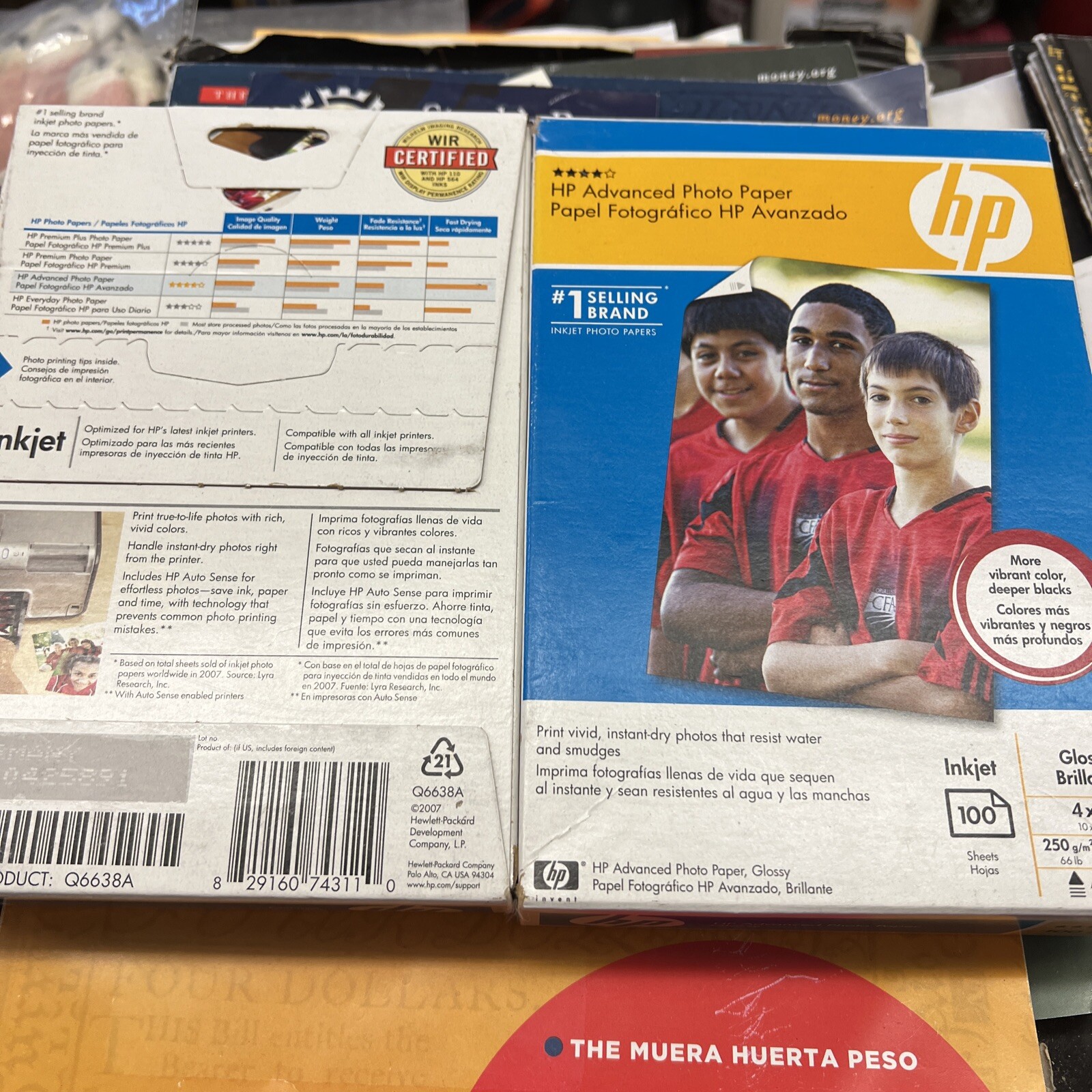 HP Advanced Photo Paper 4X6 Glossy Q6638A 100 Sheets Lot Of 2 Read Description *