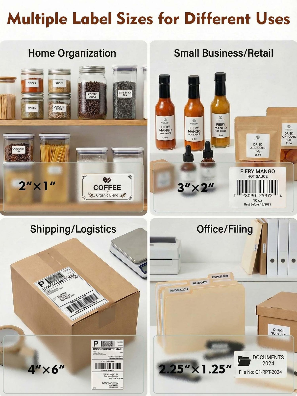 Forc Bluetooth Thermal Shipping Label Printer, 7.09*3.07*2.95 inches, Black