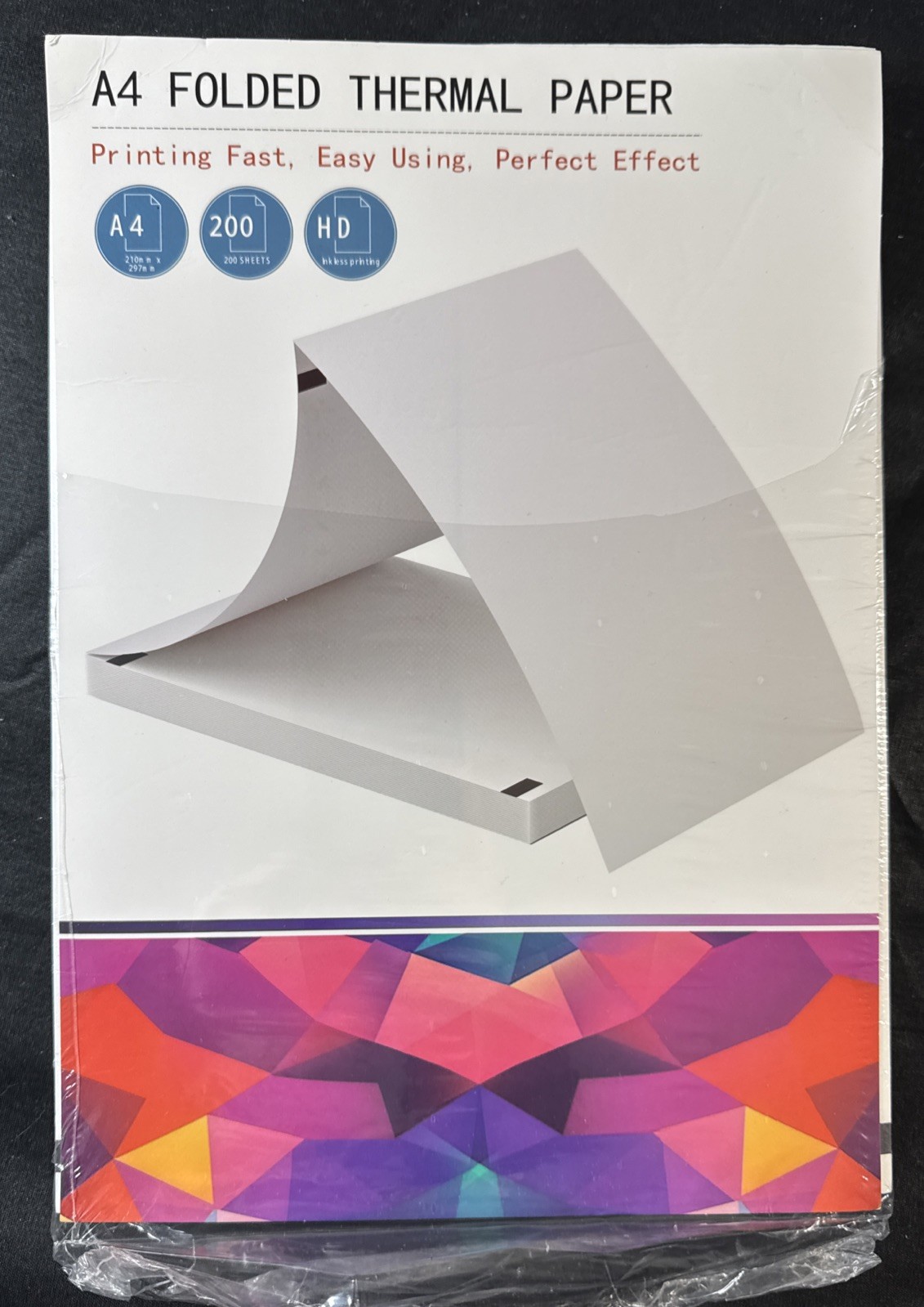 A4 Thermal Paper 200 Sheet Fanfold Printing Paper for Thermal Printer T8O2