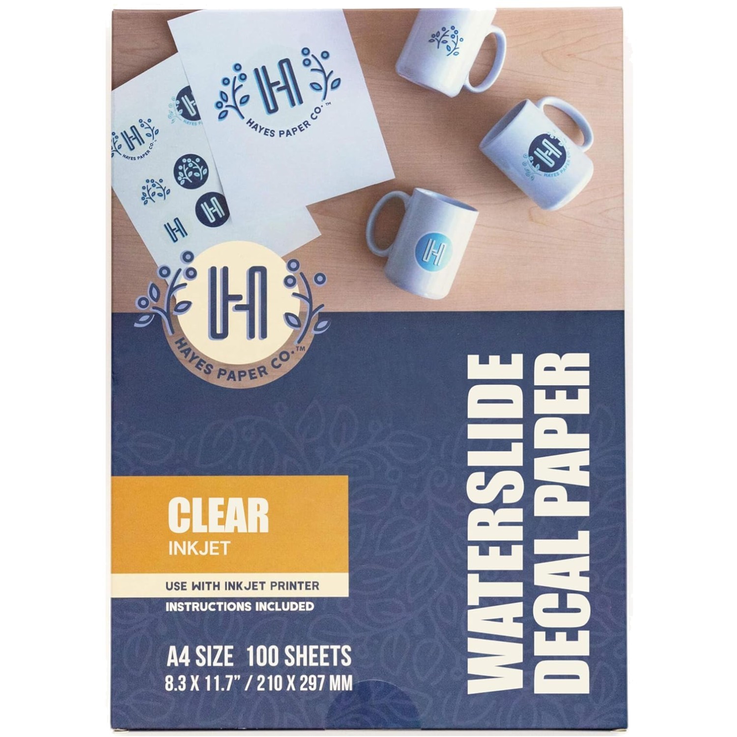 Clear Water-Slide Transfer Paper – Inkjet 100 Sheets