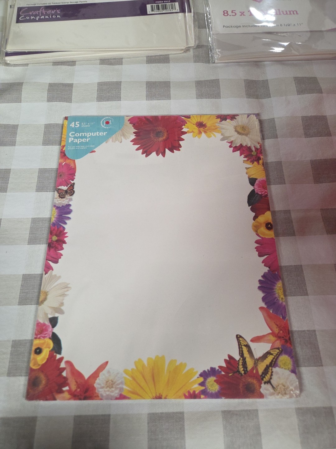 Computer Printer Paper 45 Sheets 8.5″ x 11″ Greenbrier Flowers (PaperA)