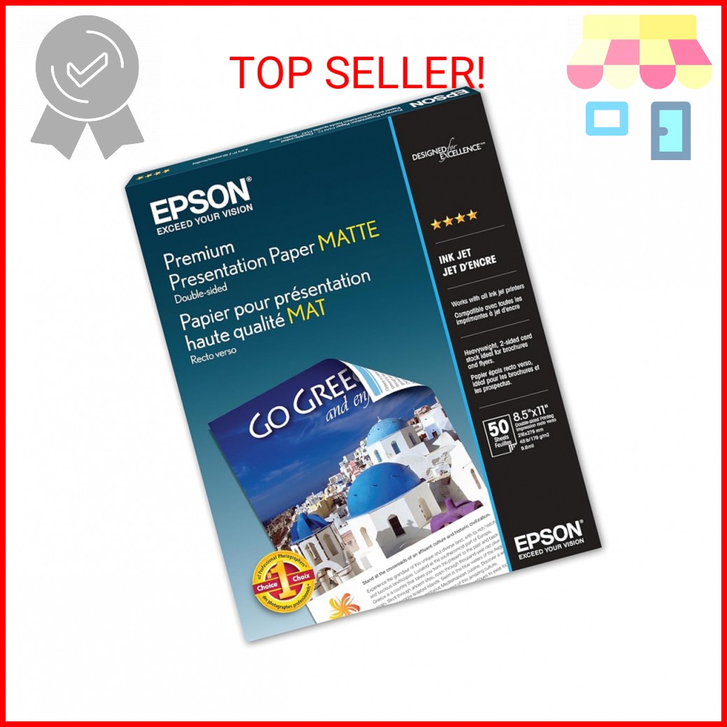 Epson Premium Presentation Paper MATTE (8.5×11 Inches, Double-sided, 50 Sheets)