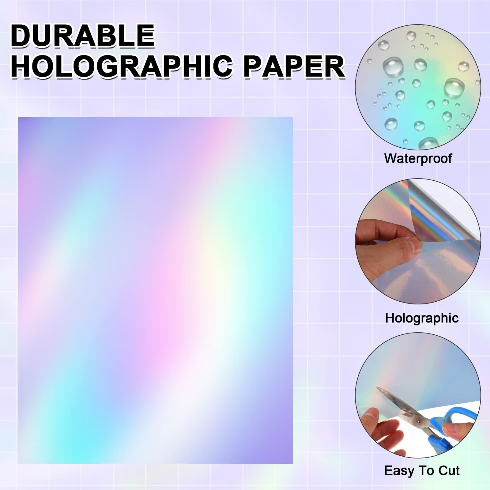 Sherr 120 Sheets Holographic Stickers Paper 8.5×11 Inch Printable Vinyl Stick…