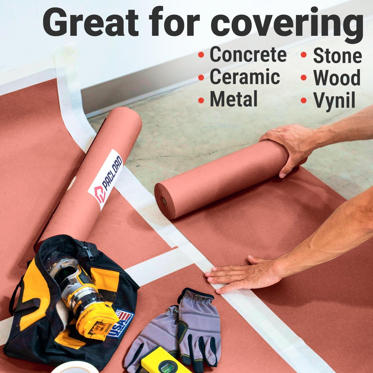 Paclord Red Floor Protection Paper Roll 36″ x 166′
