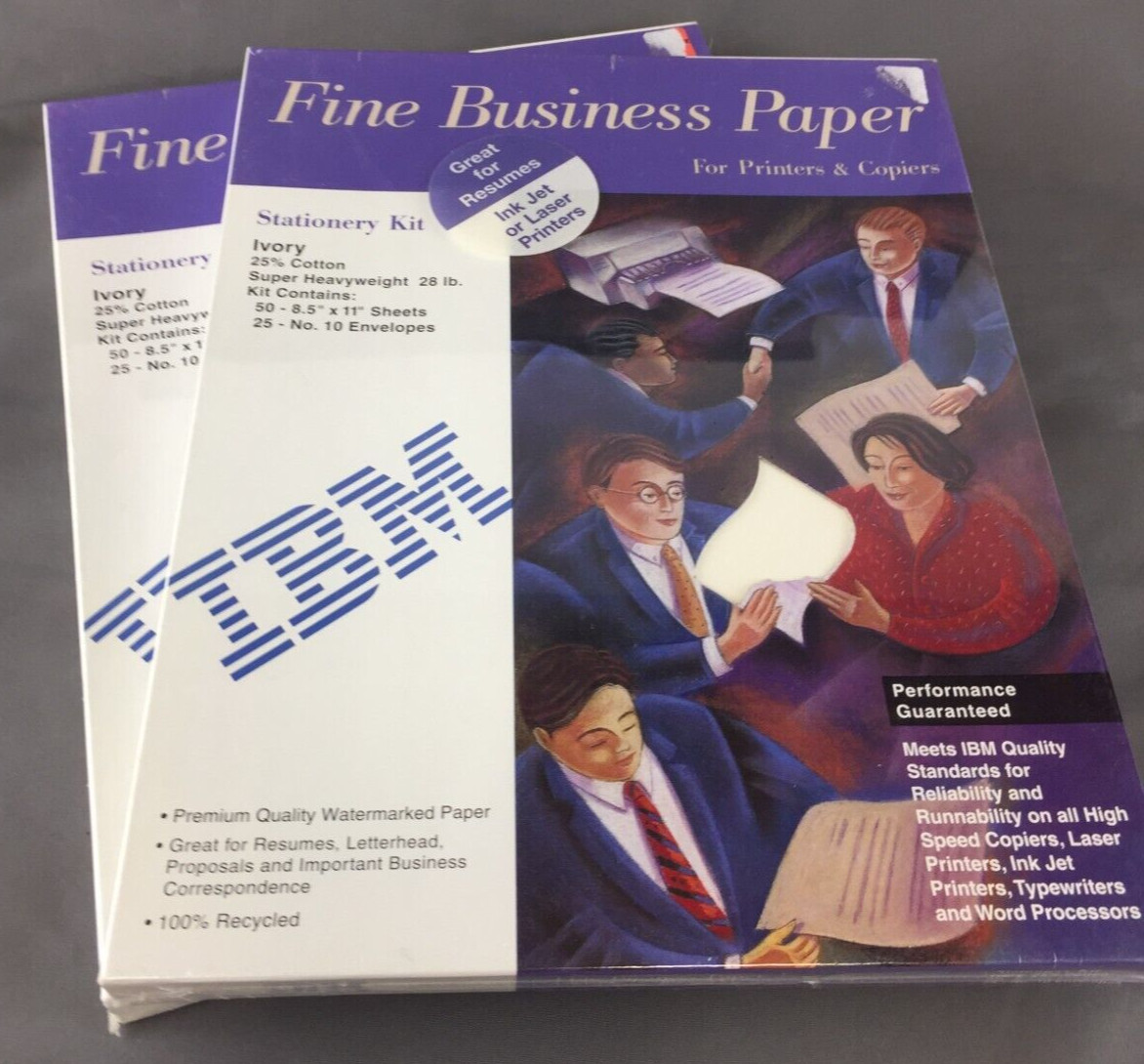 Set of 2 Packages IBM Stationery Kits Fine Business Paper for Printers/Copiers