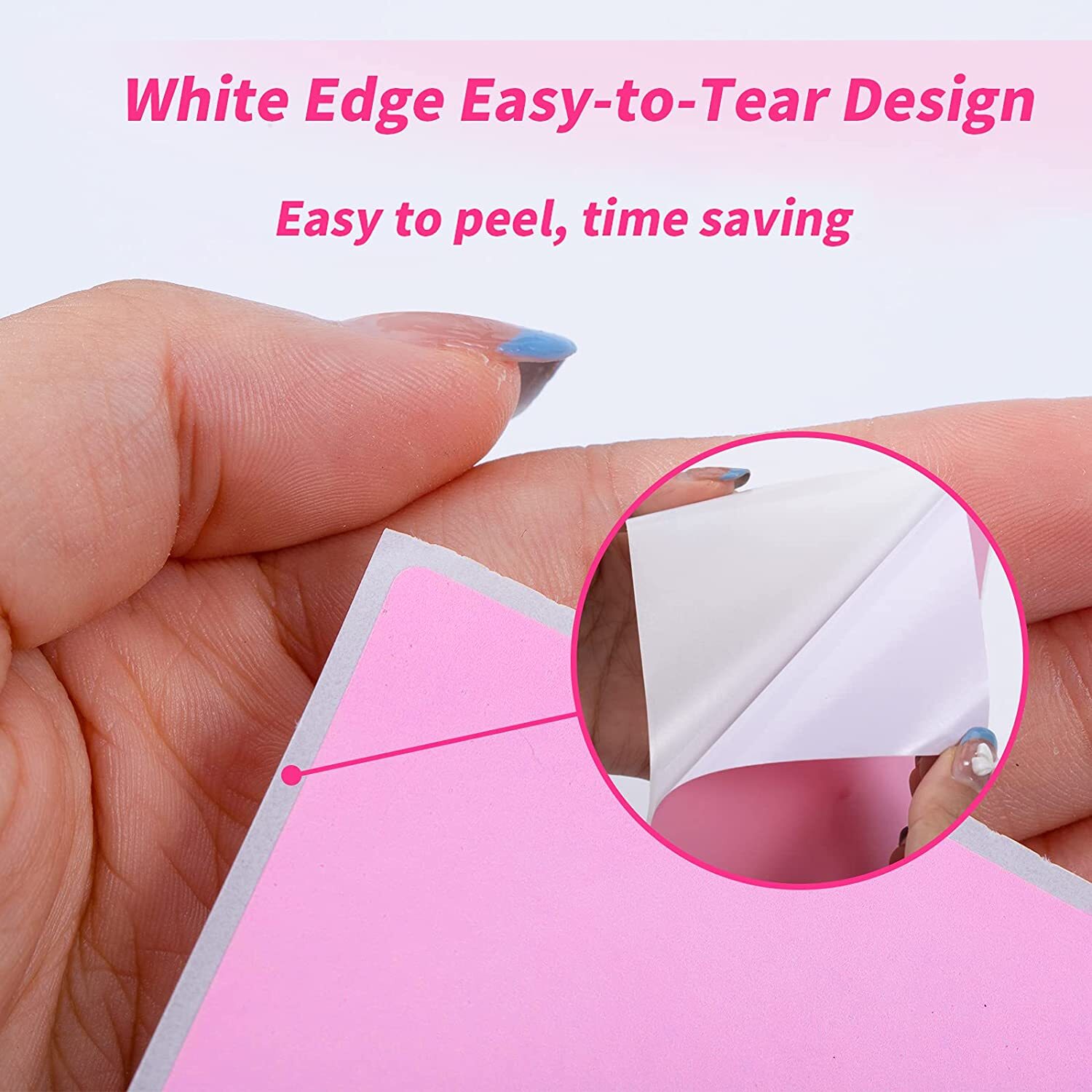 500PCS 4″ x 6″ Fanfold Direct Thermal Shipping Address Label Paper Sticker Pink
