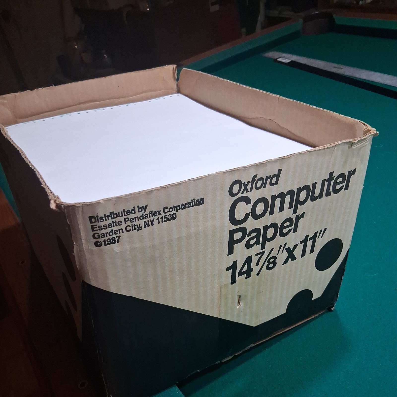 500 Sheets OXFORD Continuous Tractor Feed Printer Paper 14 7/8″ X 11″ – WHITE