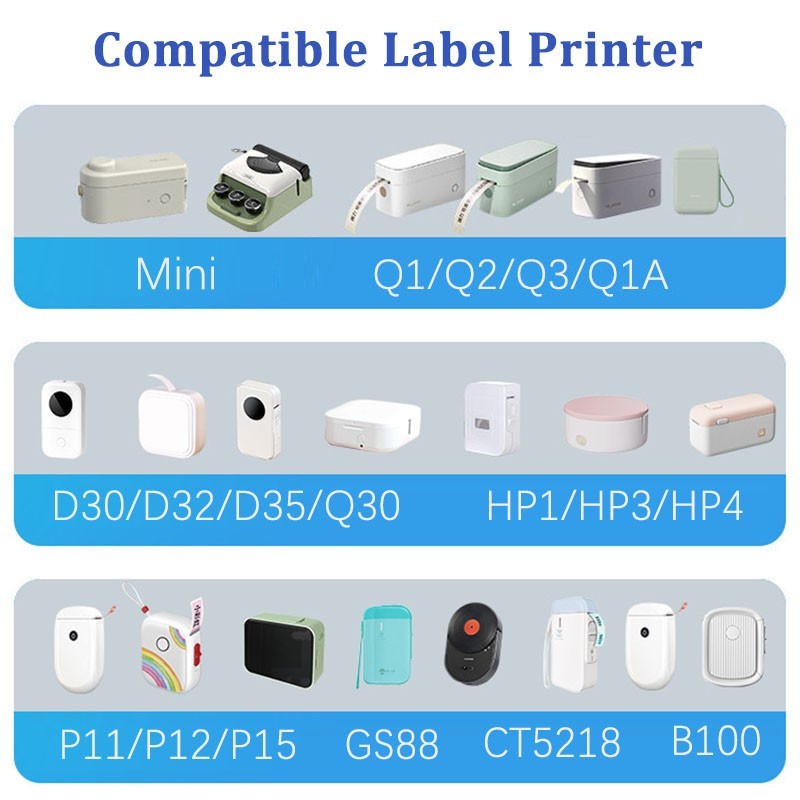 12x40mm Thermal Label Tape 0.47×1.57” Adhesive Sticker For Phomemo D30 D32 D35