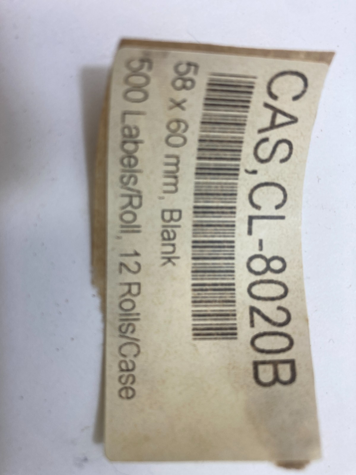 Box Of 6 Rolls ~ CAS Labels ~ 58mm x 60mm ~ 500 Per Roll
