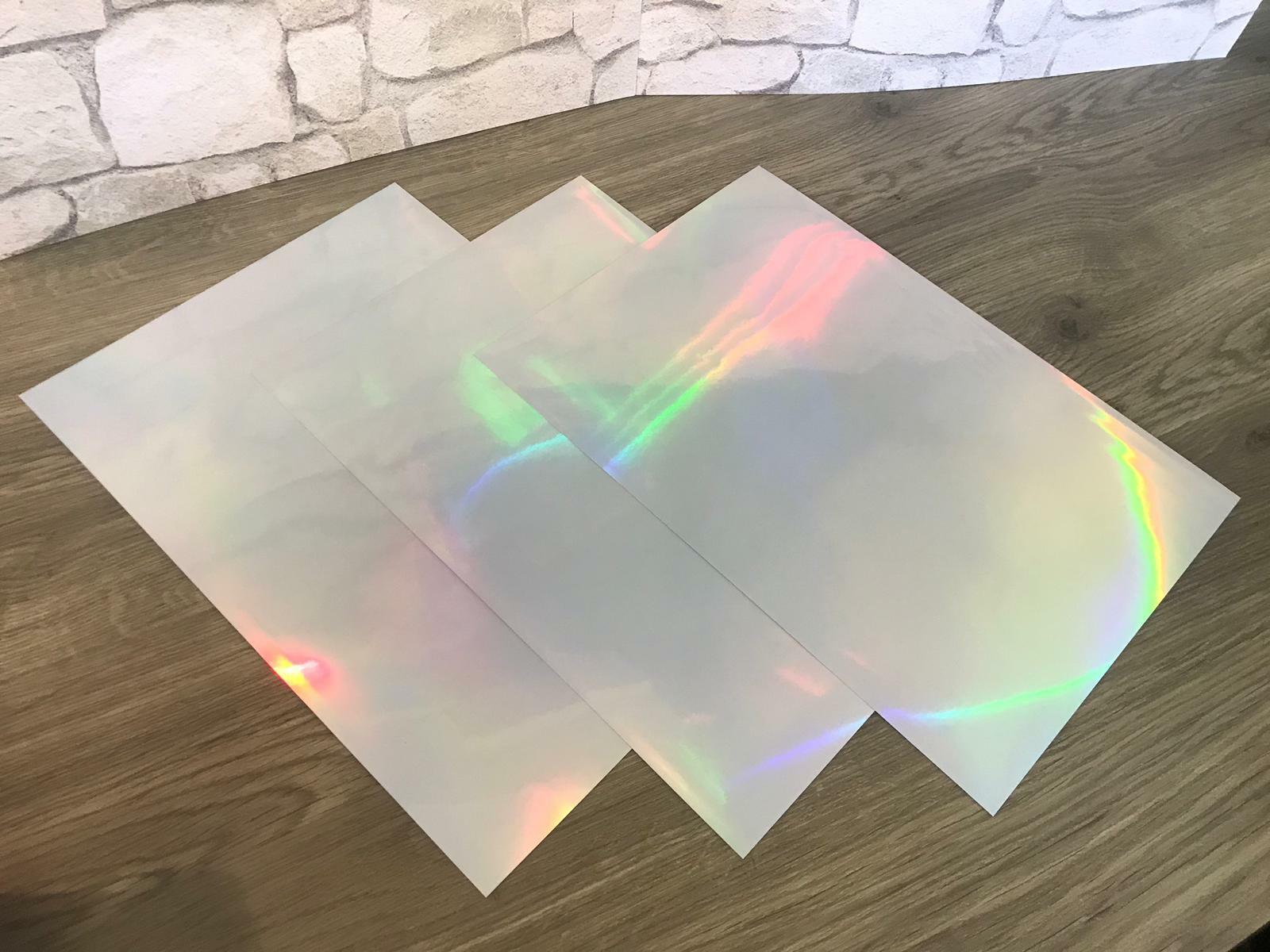 10 A4 Premium HOLOGRAPHIC Self Adhesive LASER Printable PP Film Sticker Sheets
