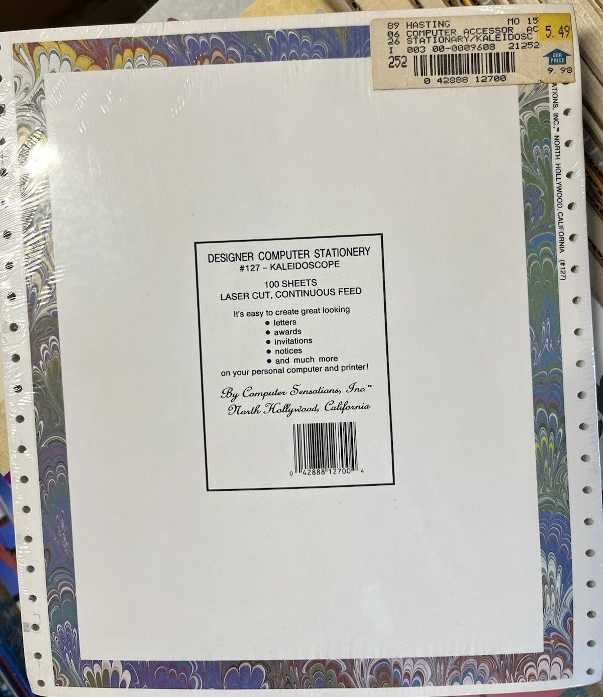 Over 1500 Sheets Dot Matrx Tractor Feed Computer Paper Continuous NOS