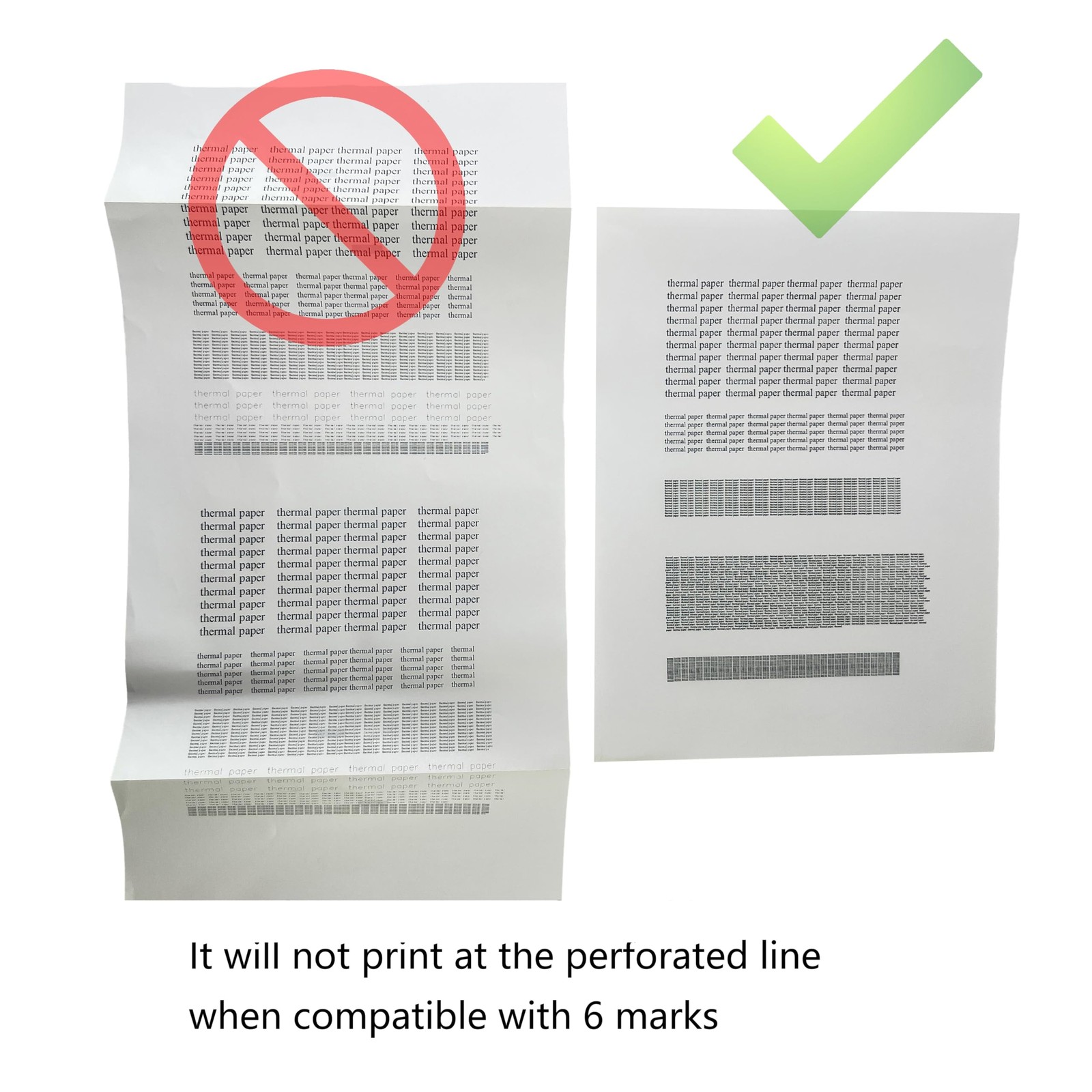 200 pages, thermal printer paper 8.5 x 11 inch, letter, folded, White