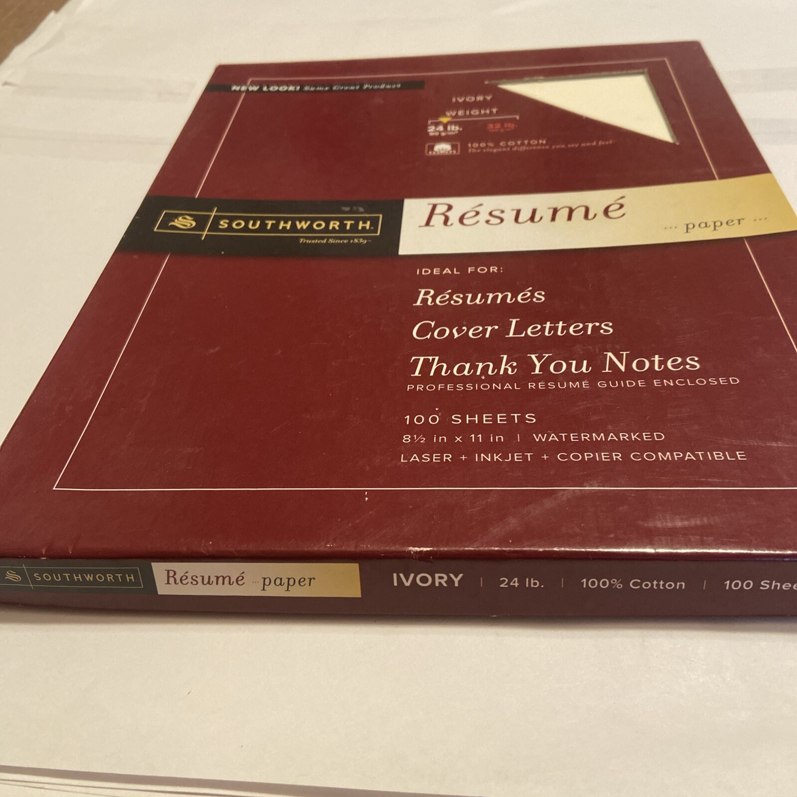 Southworth Resume Paper Preowned Ivory – 24 lb 3 Partical Boxes