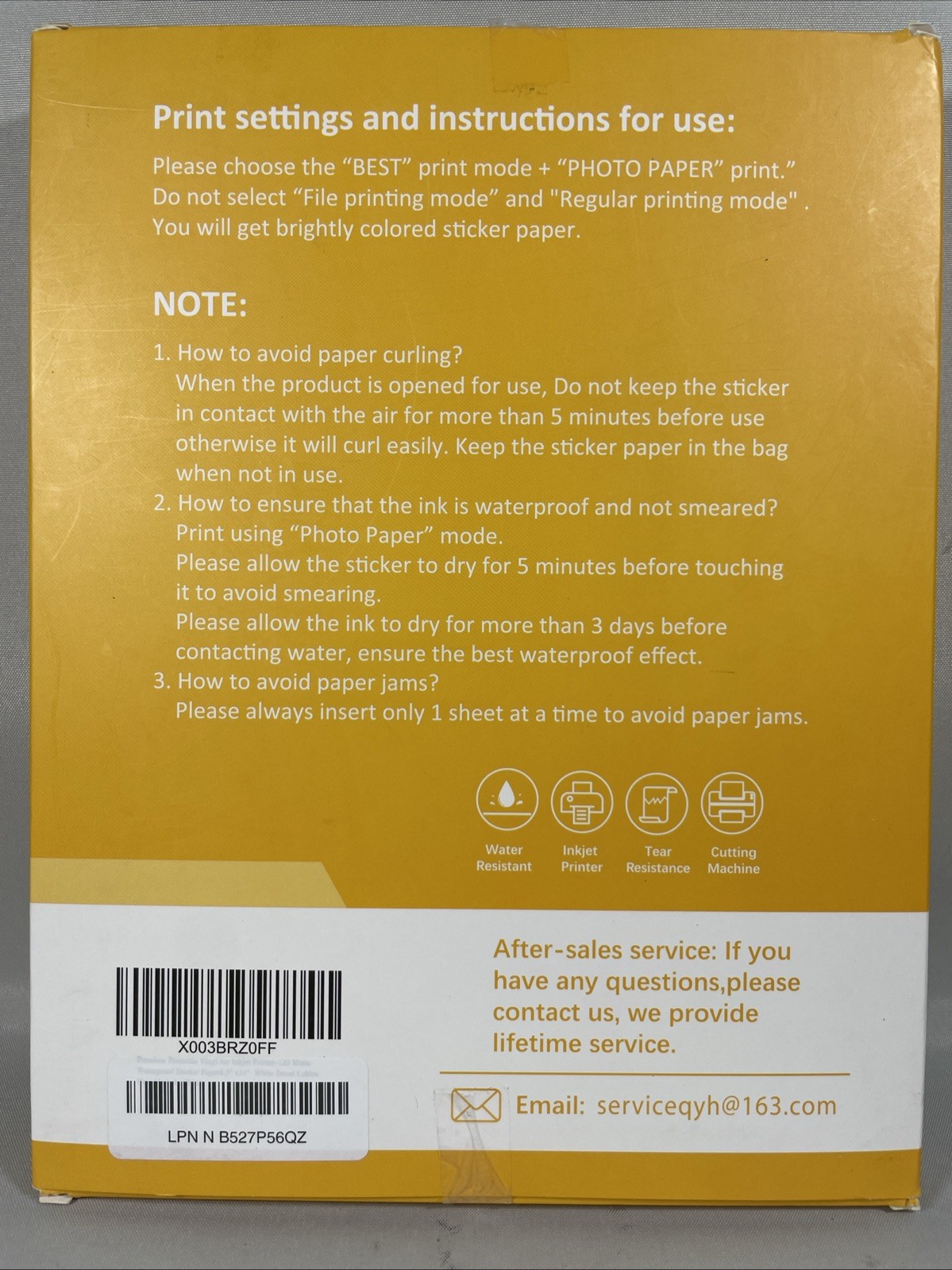Premium Printable Vinyl for Inkjet Printer-120 Matte Waterproof Sticker Paper…