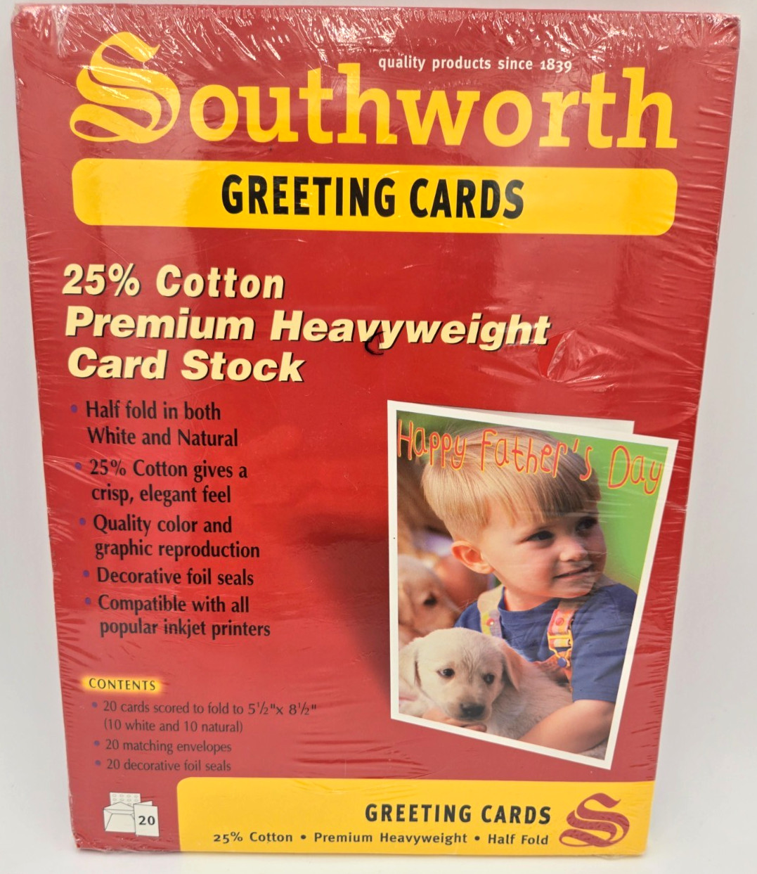 Southworth Greeting Cards & Envelopes White & Natural 25% Cotton Ink Jet Printer