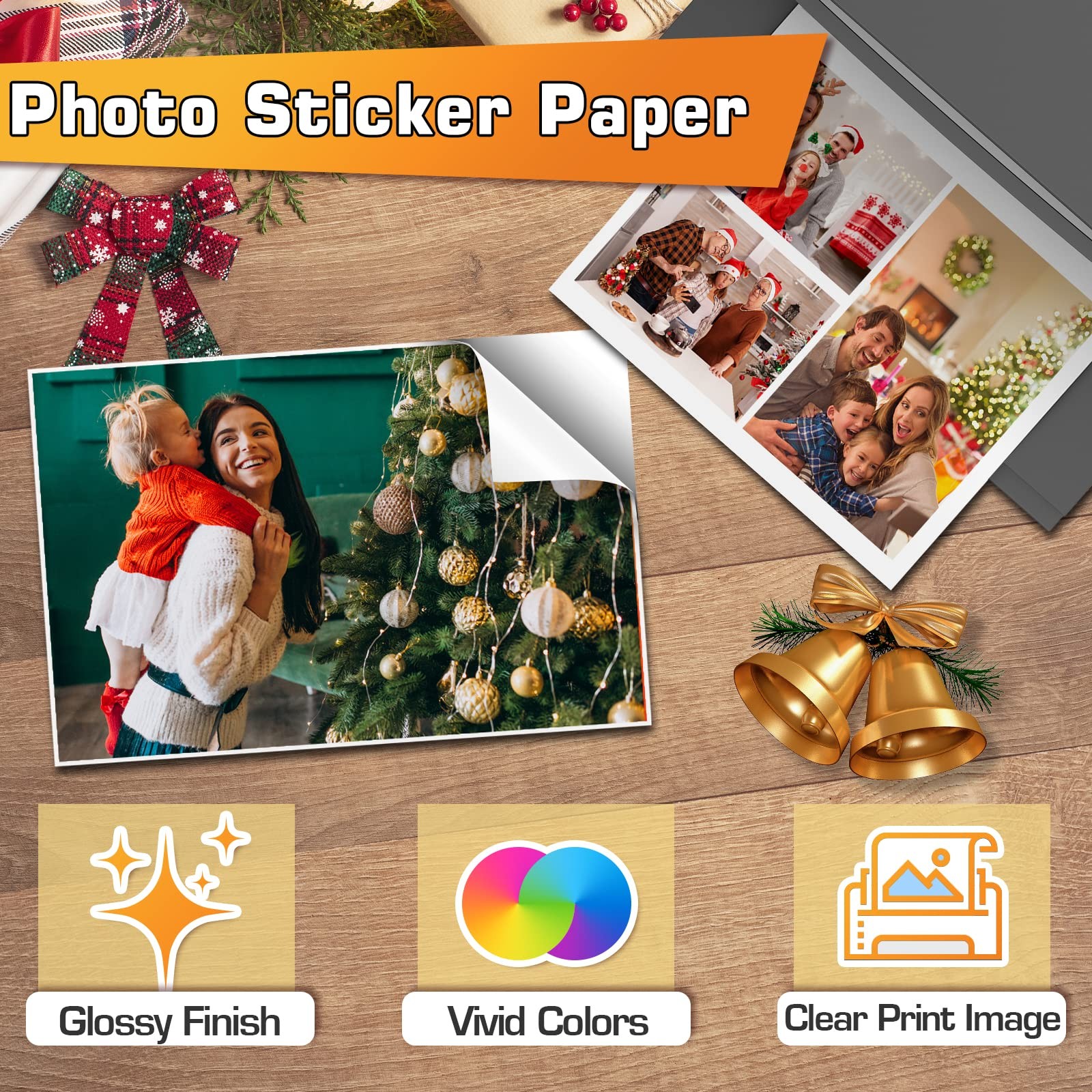 (50 Sheets) Koala Glossy Sticker Paper for Inkjet Printer, Printable Sticker Pap