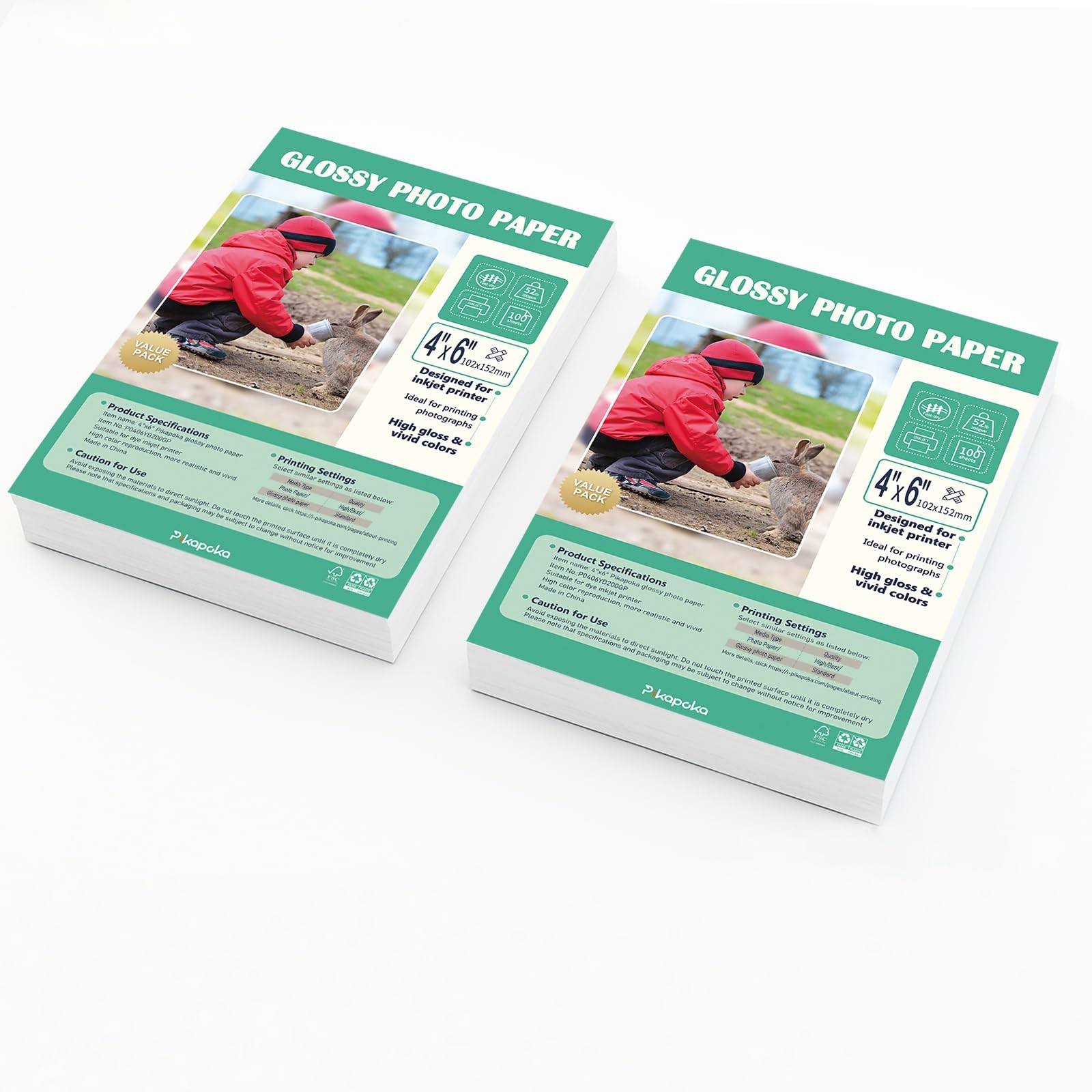 200 PCS 4×6 Inch Glossy Photo Paper 4R 52lb Bulk Inkjet Printer Supply
